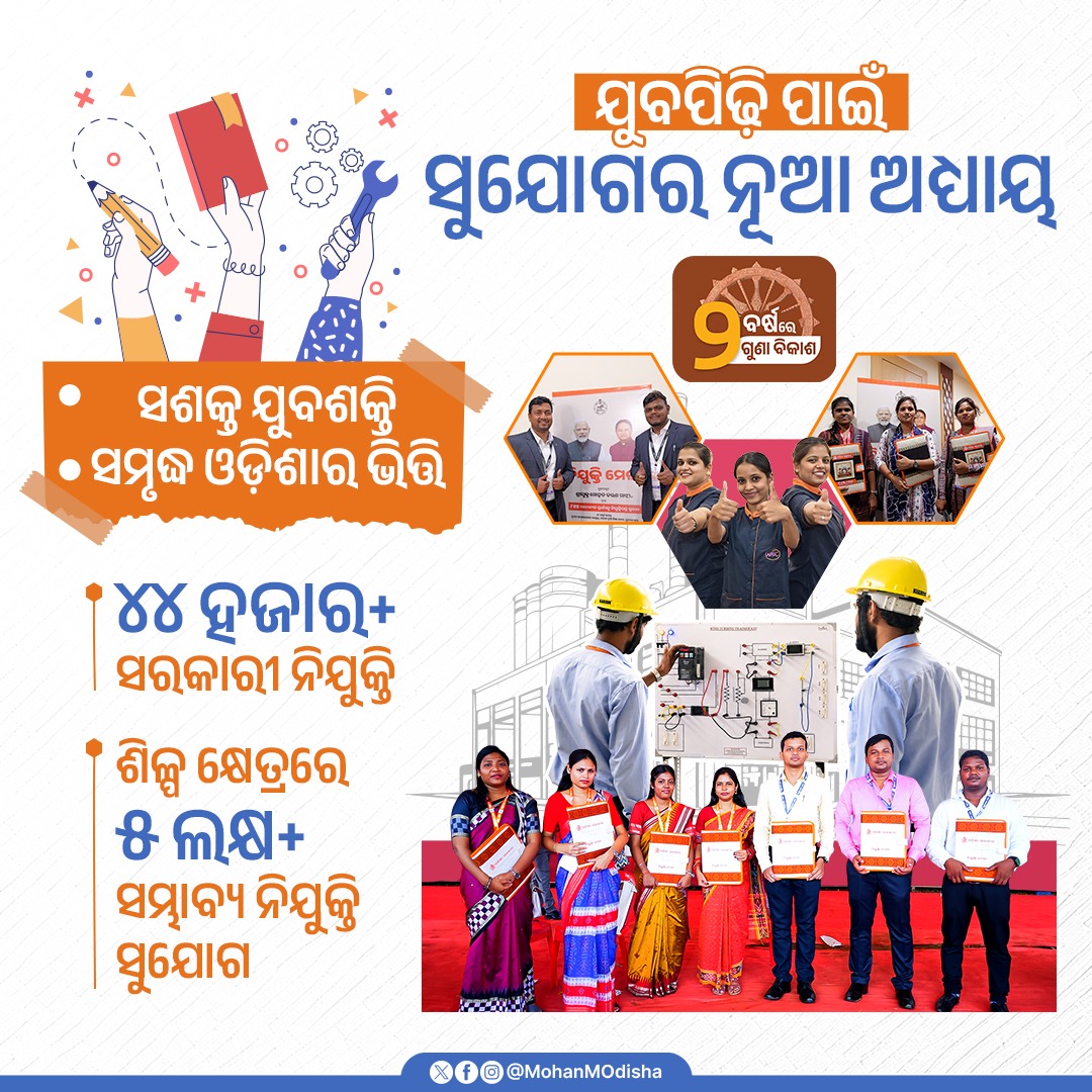 Odisha Government Highlights Youth Empowerment Achievements on Completion of Two Years in Office